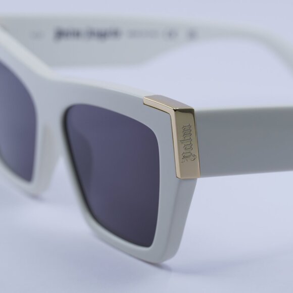 Palm Angels PERI099 HOLLYWOOD 0107 Sunglasses White Cat Eye Frame, Grey Lenses - Picture 4 of 11